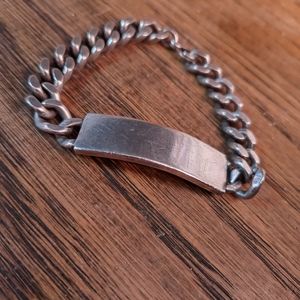 Heavy Vintage Sterling ID bracelet, blank